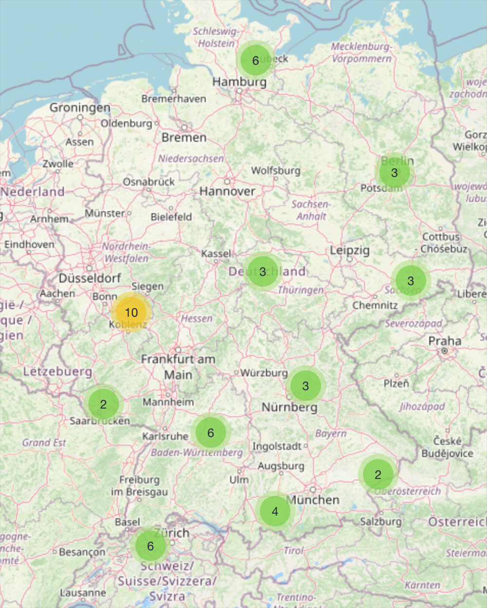 Standorte der DIY Designerinnen - Finde Gleichgesinnte in deiner Nähe oder aus deiner Region