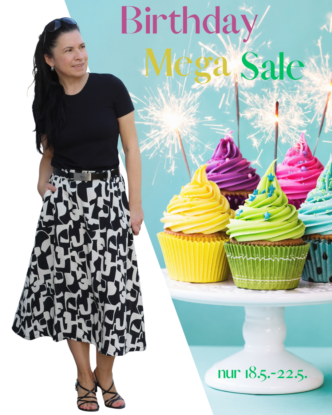🎉 BIRTHDAY MEGA SALE bei DREIEMS 🎉<br />
Ich habe Geburtstag – du bekommst den Rabatt: <br />
👉 Alle Einzelebooks: 3 € <br />
👉 Alle Papierschnitte: 10 € <br />
👉 Nähguides & Ebook-Bundles: -40 %<br />
⏰ Nur vom 18.05. bis 22.05. Kein Code nötig