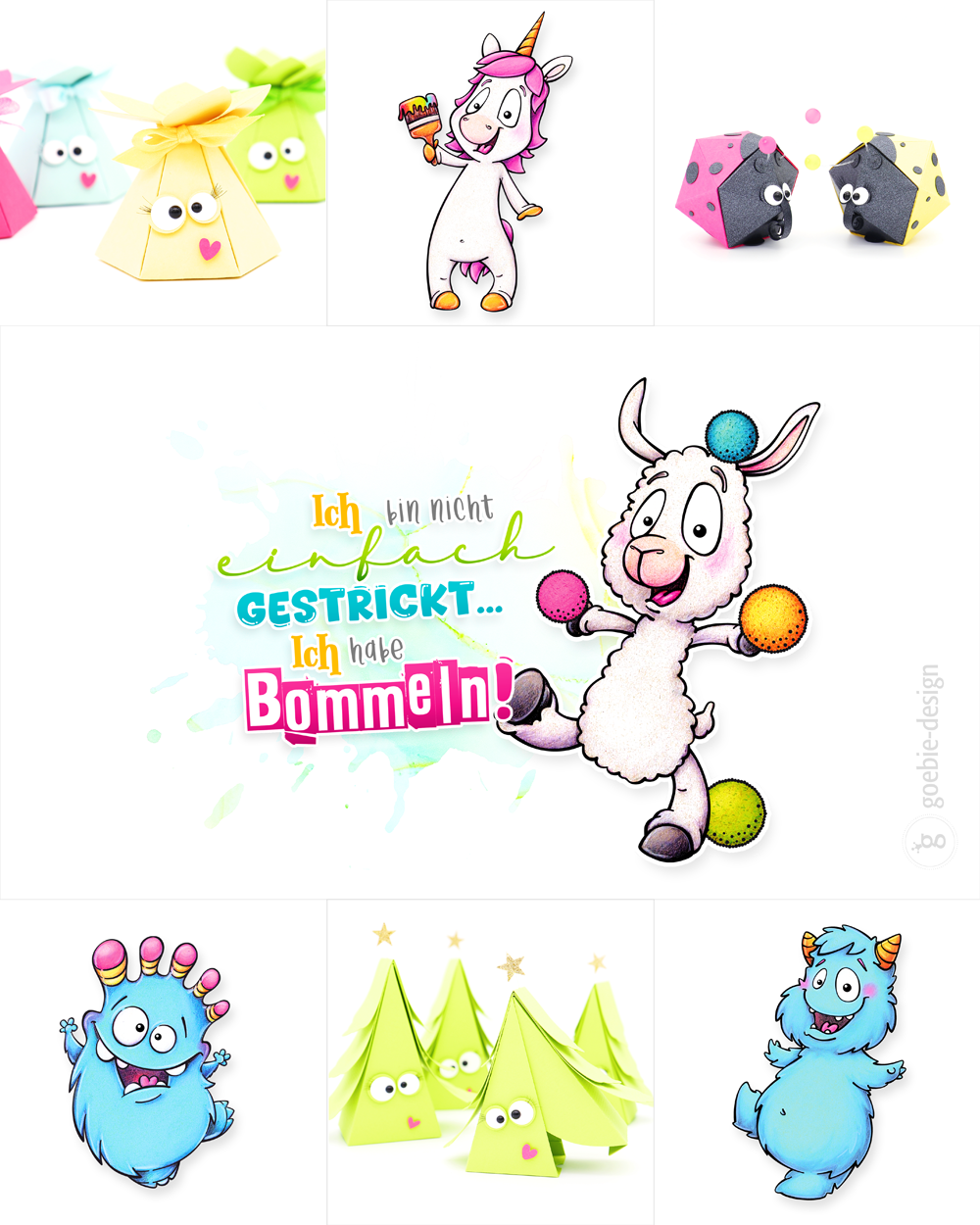 In all den Jahren meines kreativen Schaffens wandle ich zu gerne zwischen einer Vielzahl an gestalterischen und einfallsreichen Steckenpferdchen umher. Ob Malerei, Mixed Media Artwork, Mini-Food aus Polymer Clay, Epoxidharz-Projekte, Scrapbooking & Co. - die Liste dessen ist recht lang und noch immer nicht vollständig.<br />
<br />
Trotz und allem blieb ich von Anfang an jedoch insbesondere dem Charakter- und Verpackungsdesign treu, bei welchem primär ungeheuerlich illustre Gestalten und tierische Geschenkboxen das Licht der Welt erblicken.