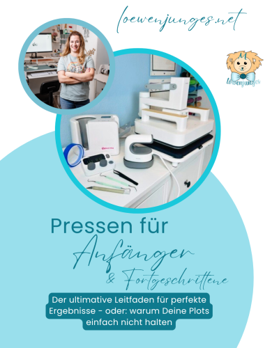 Hol dir jetzt mein beliebtes E-Book zum Thema Pressen mit 20 % Rabatt! Perfekt für Plotterfans, die mehr als nur bügeln wollen. Ideal für Einsteiger und Fortgeschrittene. Nur für kurze Zeit!Der Gutscheincode lautet: E-BOOK PRESSEN20