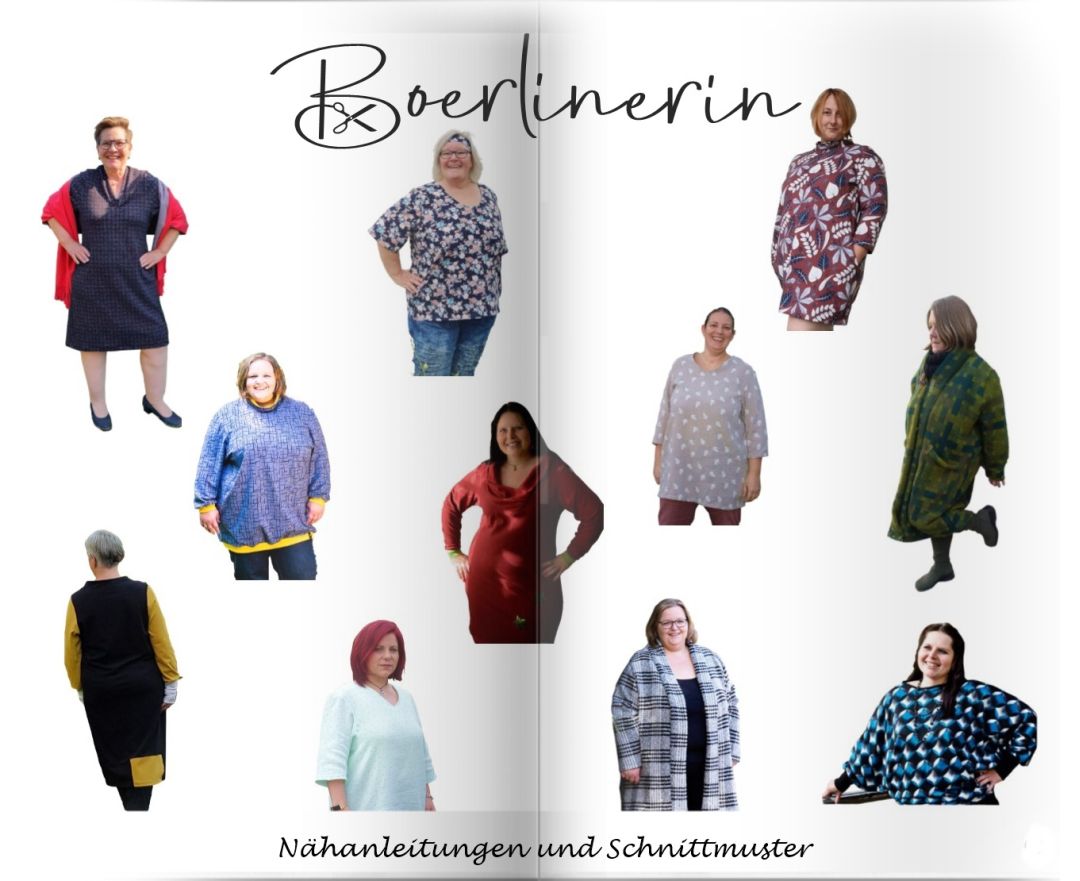 Boerlinerin wurde von mir im Januar 2013 ins Leben gerufen. Ich habe mich spezialisiert auf das Nähen von Kleidung in großen Größen und biete hierfür Nähanleitungen und Schnittmuster verpackt in Ebooks an.<br />
Das Design deiner Kleidung kannst du mitgestalten, indem du mit Materialien spielst, Quer- oder Längsteilungen einfügst oder sonstige Kontraste setzt. Lass deiner Kreativität freien Lauf, die Möglichkeiten sind unendlich! Jedes von dir so genähte Kleidungsstück ist und bleibt (d)ein Unikat.