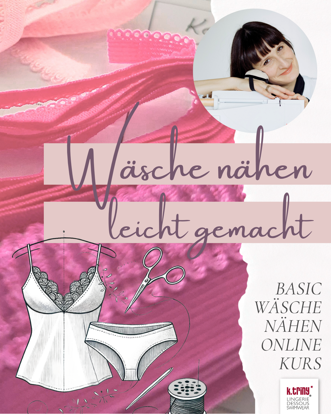 Du willst endlich deine eigene Wäsche nähen, weißt aber nicht, wo du anfangen sollst? In meinem Basiskurs zeige ich dir Schritt für Schritt, wie’s geht: Mit Herz zum Handwerk, Wäschegummi-Zauber und der nötigen Erfahrung. Herzlichst, diene Katriny*