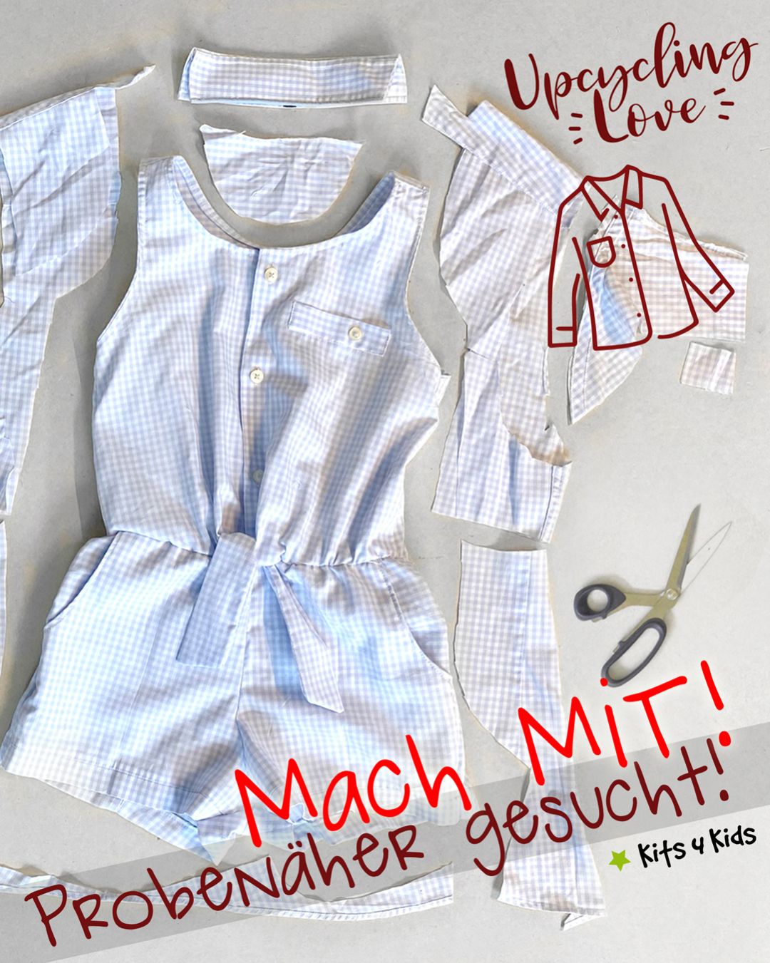 Upcycling klingt toll für dich??? Dann bewerbe dich JETZT für das "Upcycling Jumpsuit"-Probenähen aus einem alten Männerhemd in den Größen 80-158.