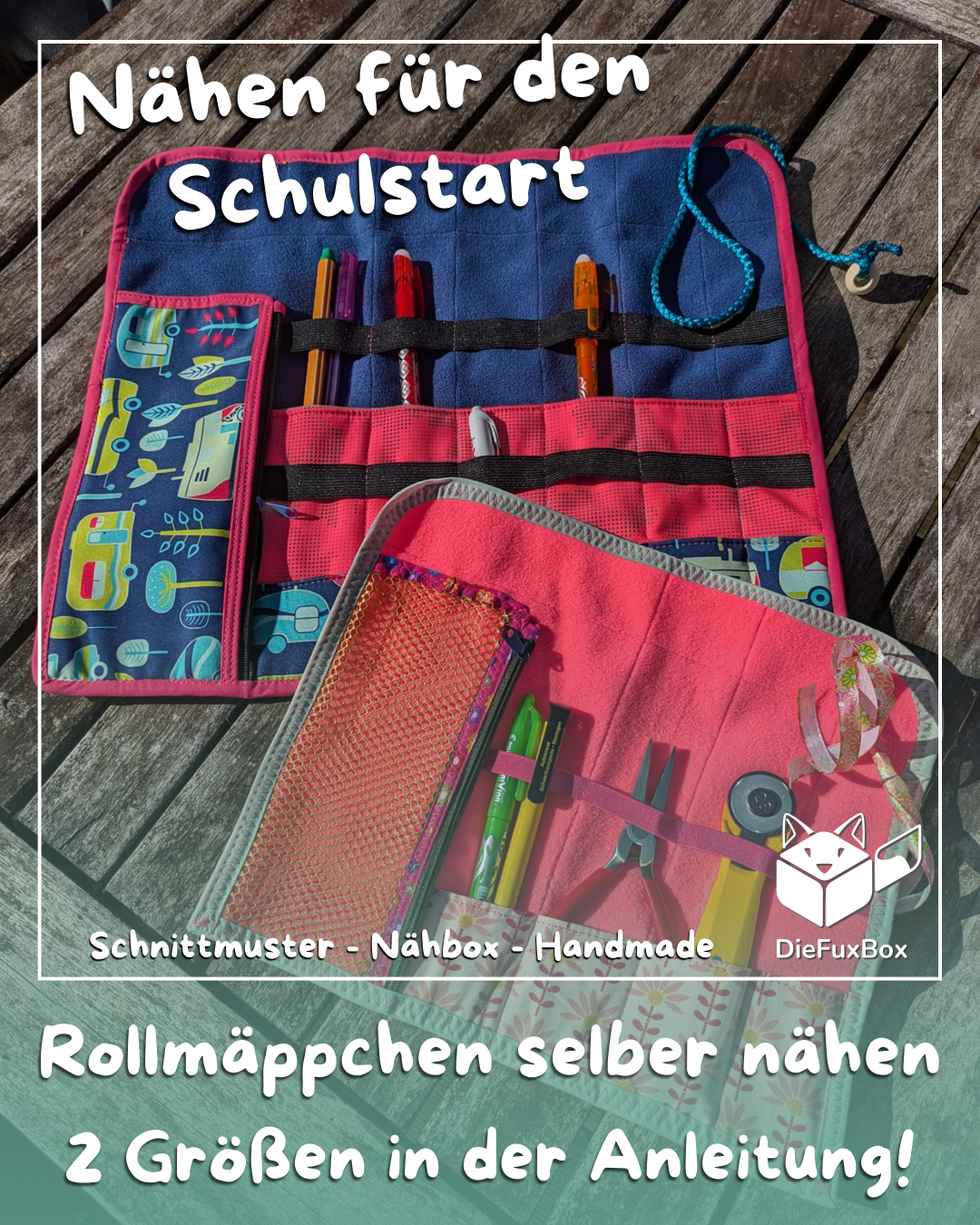 Rollmäppchen nähen zum Schulanfang