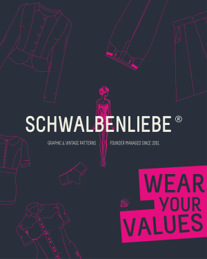 Seit der Gründung 2001 vereint Schwalbenliebe Handwerk und Leidenschaft. Ursprünglich als Grafiklabel gestartet, verbindet es heute Beruf und Berufung in der Gestaltung von Mode. Mit einer Vorliebe für die 50er Jahre und die weibliche Silhouetten entwerfen wir Schnittmuster, Accessoires, Anleitungen und Plotterdateien mit dem Fokus gutes Design mit einem Hauch von Vintage für jede Frau zugänglich zu machen. Nach dem Credo DESIGN OR DIE entwerfen wir gutsitzende Schnittmuster im DIY Bereich und bringen diese auf Papier und und in Form von eBooks gerne in Ihren Kleiderschrank.