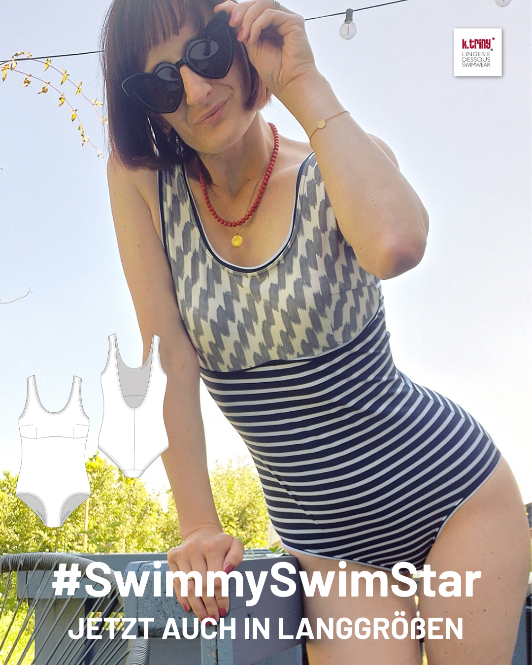 Der #SwimmySwimstar ist jetzt komplett! Das beliebte Badeanzug-Schnittmuster gibt es jetzt in regulärer Länge mit Kurz- und Langgrößen von 32 bis 58. Perfekt auch für Deine Körpergröße und Deine sommerlichen Nähpläne.