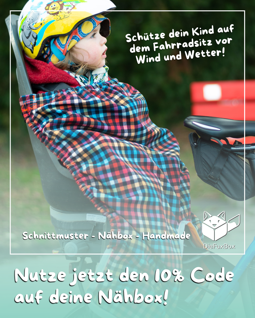 Dein Wind- und Wetterschutz für den Fahrradkindersitz "Snugly"