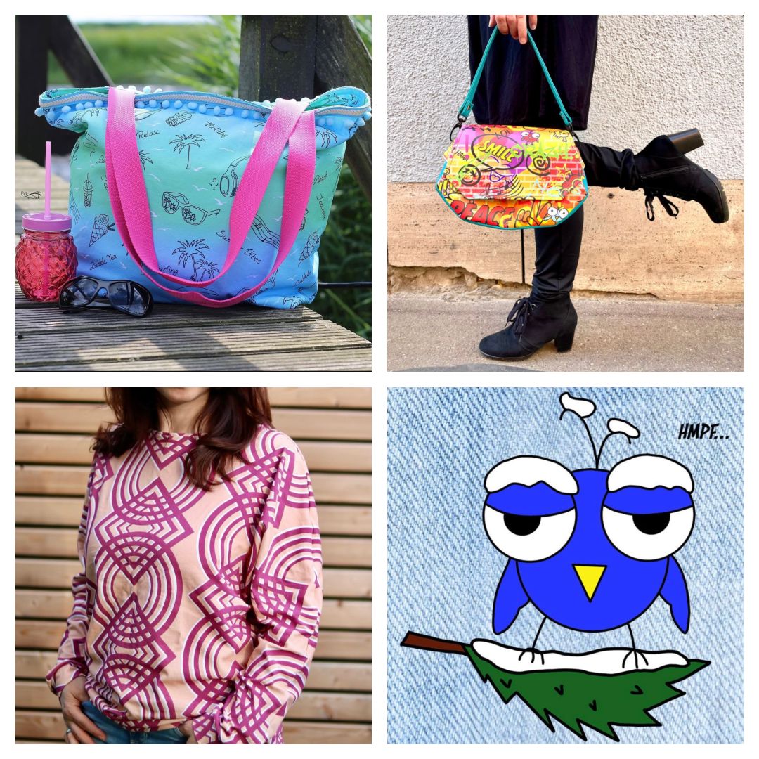 Anfangs nähte ich vor allem dehnbare Kleidung für meine Familie, doch mit der Zeit wagte ich mich an Accessoires und Taschen. Fasziniert von kreativen Designs begann ich schließlich, eigene Stoffmuster zu entwerfen und drucken zu lassen. Da diese nicht nur mich begeisterten, eröffnete ich im Oktober 2024 meinen eigenen Onlineshop in dem ich meine Stoffe und genähten Taschen und Accessoires anbiete.<br />
<br />
Mittlerweile umfasst mein Sortiment nicht nur exklusive Stoffdesigns, sondern auch Bügelbilder, Kurzwaren und ganz neu eigene eBooks mit Schnittmustern. Zusätzlich gebe ich Nähkurse im Stoffladen Mal Anders in Eisenach, den meine Freundin Manjana führt.<br />
<br />
Mit meiner Leidenschaft für Stoffe, Designs und kreatives Nähen hoffe ich, auch euch zu inspirieren!