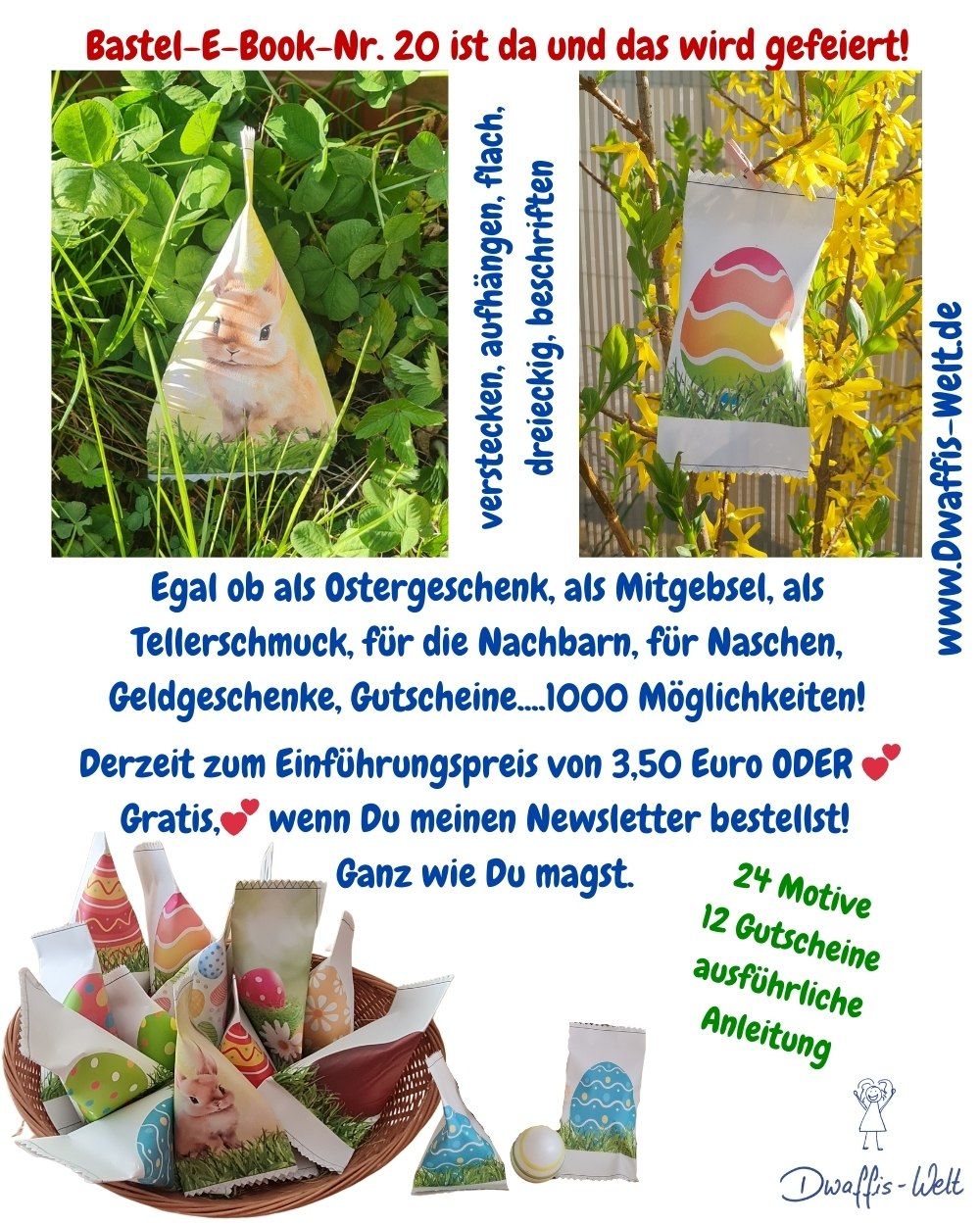 Endlich mal was Anderes, ein Ü-Ei zum selber basteln!  Ruckzuck gemacht! Ja, das schaffst Du noch ganz locker!Flach oder Pyramidenform möglich. Zum Öffnen werden sie aufgerissen. Viel Spaß beim Basteln , Verstecken, Verschenken und AUFFETZEN!