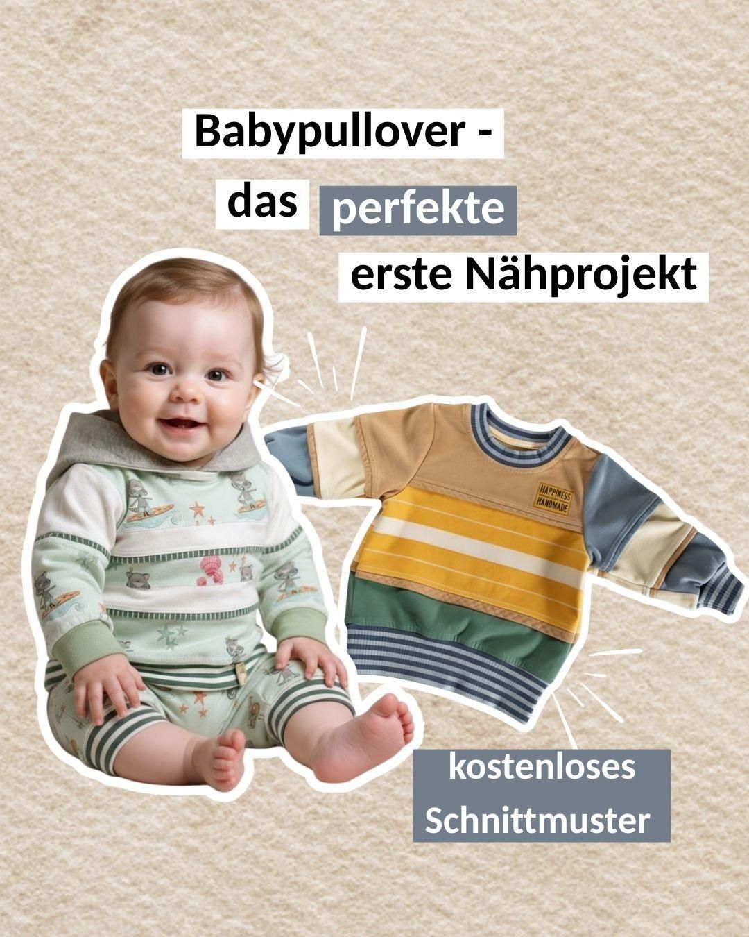 Babypullover nähen: kostenloses Schnittmuster für den Einstieg