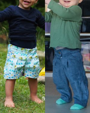 Alte Schnitte im neuen Look!Ich suche ein paar fleißige Näherinnen für die BeinHinein und BeinHalbRein. Eine Hose (lang und kurz) die sich durch das Knopflochgummi perfekt in der Weite regulieren und anpassen lässt. 74 - 140