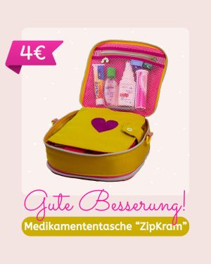 Bei shesmile dreht sich im Februar alles um die Themen Krankheit und Gesundheit. Sicher dir die Medikamententasche "ZipKram" zum Knallerpreis von nur 4€. Passende Schnittmuster und Bastelideen sind ebenfalls im Angebot.