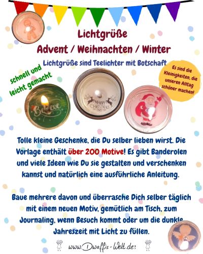 Lichtgrüße sind Teelichter mit Botschaft. Ob für Dich oder als Geschenk, diese Lichtgrüße bringen ganz besonderen Weihnachtszauber auf den Tisch. Schnell gemacht und immer wieder ein Hingucker.10% Rabattcode: DIYTickerAdvent