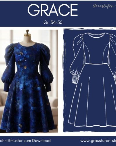 Grace: Erschaffe deine zeitlose EleganzTräumst du von einem Kleidungsstück, das deine Stärke und Grazie auf unvergleichliche Weise vereint? Mit dem Schnittmuster Grace nähst du dir mehr als nur ein Kleid.