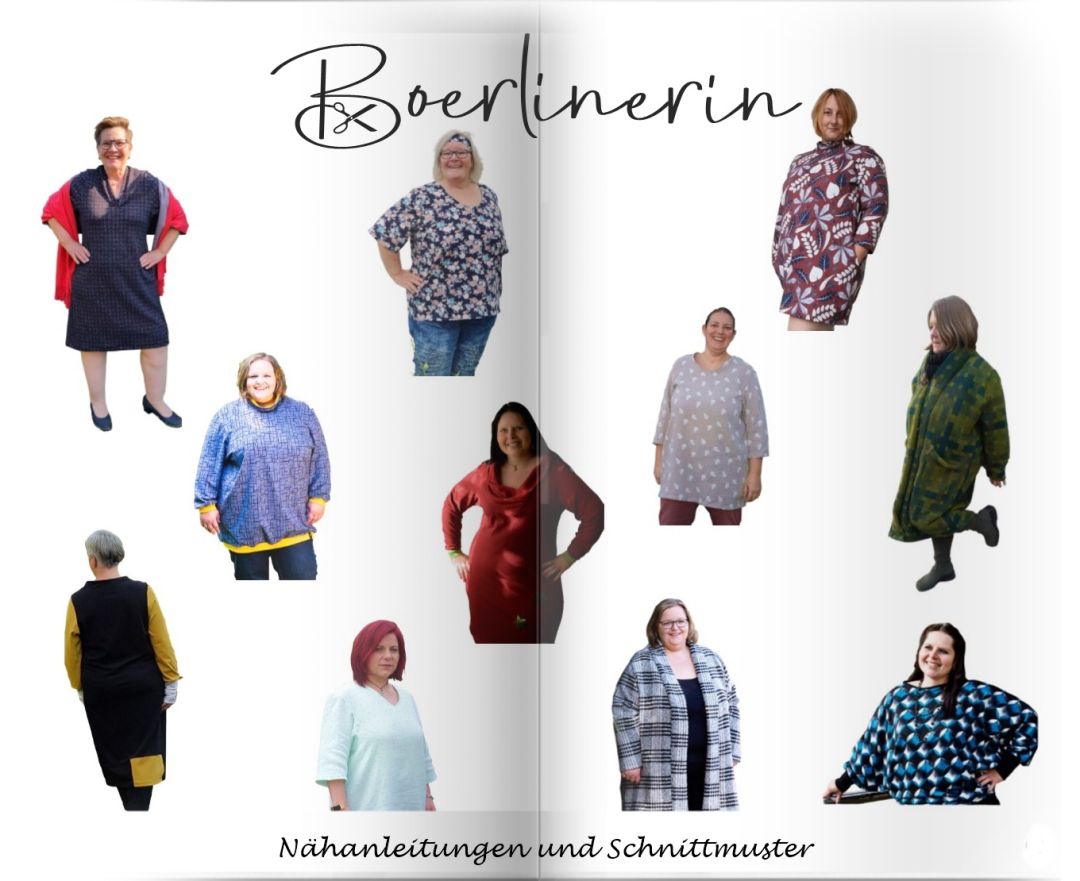 Boerlinerin wurde von mir im Januar 2013 ins Leben gerufen. Ich habe mich spezialisiert auf das Nähen von Kleidung in großen Größen und biete hierfür Nähanleitungen und Schnittmuster verpackt in Ebooks an.<br />
Das Design deiner Kleidung kannst du mitgestalten, indem du mit Materialien spielst, Quer- oder Längsteilungen einfügst oder sonstige Kontraste setzt. Lass deiner Kreativität freien Lauf, die Möglichkeiten sind unendlich! Jedes von dir so genähte Kleidungsstück ist und bleibt (d)ein Unikat.