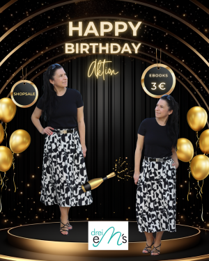 Wahnsinn – schon wieder ist ein Jahr rum! ✨Heute feiere ich mit euch meinen DREIEMS-Geburtstag – und ich möchte mich von Herzen bei euch bedanken. ❤️ 🎉 Deshalb bekommt ihr alle meine Einzelebooks für 3 Euro und 20% Shoprabatt.