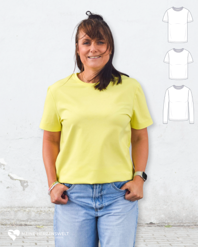 Seattle ist unser neues T-Shirt-Schnittmuster für Damen: lässig, locker und modern, mit überschnittener Schulter und zwei angesagten Längen. Perfekt für bequeme Alltagslooks in Größe 32-58!