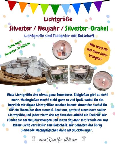 Für tolle Silvester oder Neujahr Stimmung  und NeujahrsgeschenkeWas bringt Dir das neue Jahr? Statt (Blei-) Wachsgießen findest Du hier eine neue Tradition, jede Menge Spaß und gute Wünsche! 10% Rabattcode: DIYTickerSilvester