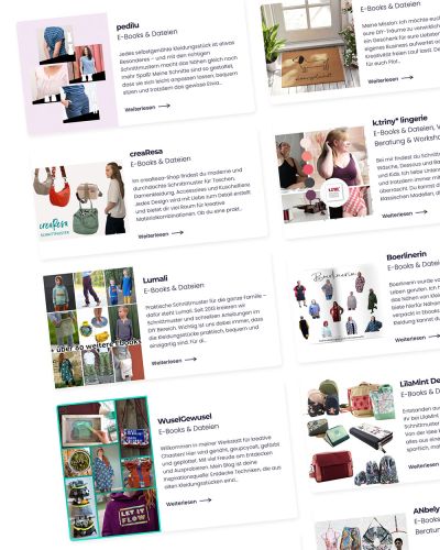 Kreative Angebote zum Nähen, Basteln, Plotten, Sticken, Stricken oder Häkeln